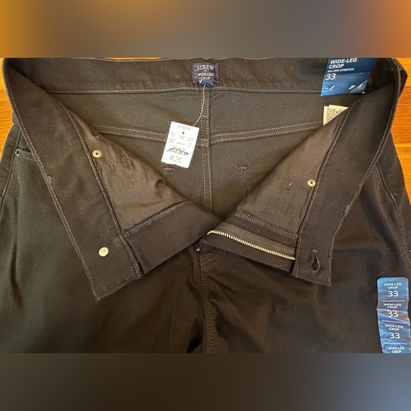 NWT J. Crew Factory Black Wide-Leg Crop Jean in All-Day Stretch, Size 33 - Picture 12 of 15
